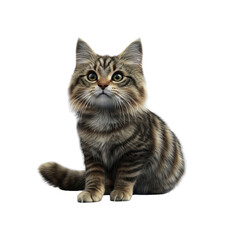 Adorable Tabby Kitten Sitting and Looking Up