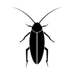 Silhouette of cockroach icon. Vector.