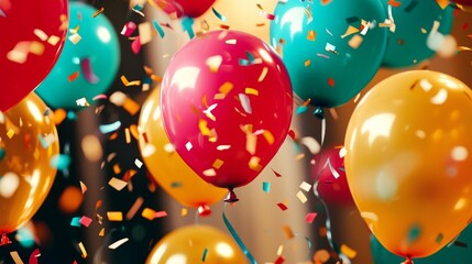Vibrant Celebration with Colorful Balloons 