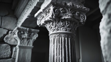 Obraz premium Gorgeous column. The structure of historical times
