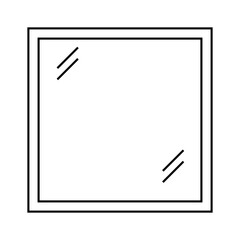 Simple square mirror icon. Vector.