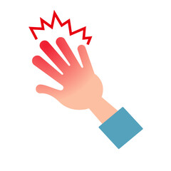Flat design hand pain icon. Vector.