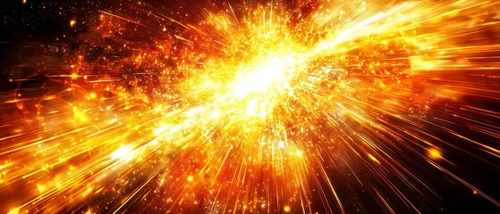Brilliant starlight bursts forth in vibrant shades of gold and red.
