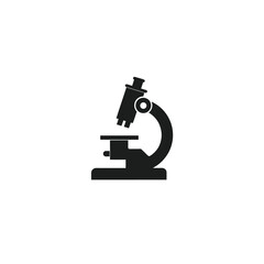 Lab microscope silhouette on white background