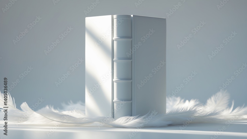 Poster isolated background featuring a closed book with clipping path