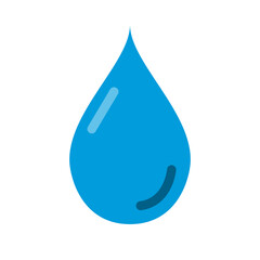 Flat design blue water drop icon. Vector.
