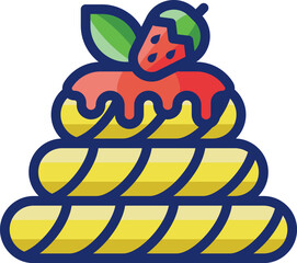 pavlova Illustration on a white background   