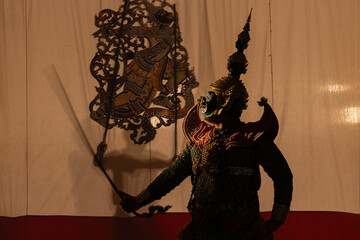Thai Khon performers in elaborate Thotsakan costumes