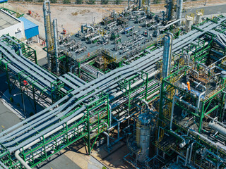 Fototapeta premium Aerial view of natural gas separation plant.