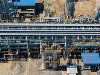 Aerial view of natural gas separation plant.