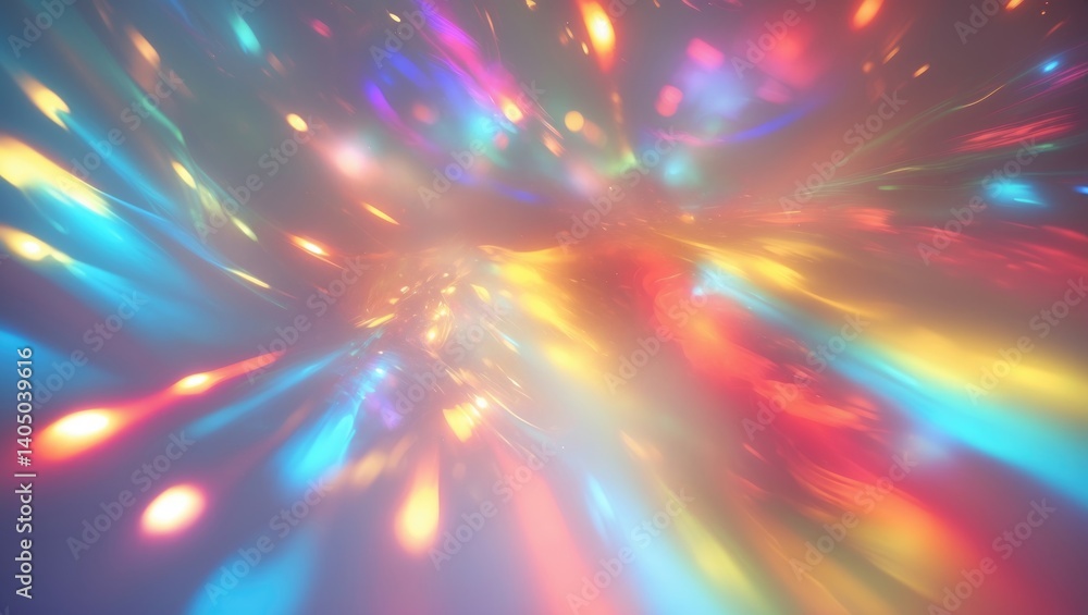 Poster hologram background in close-up with a blurred effect.