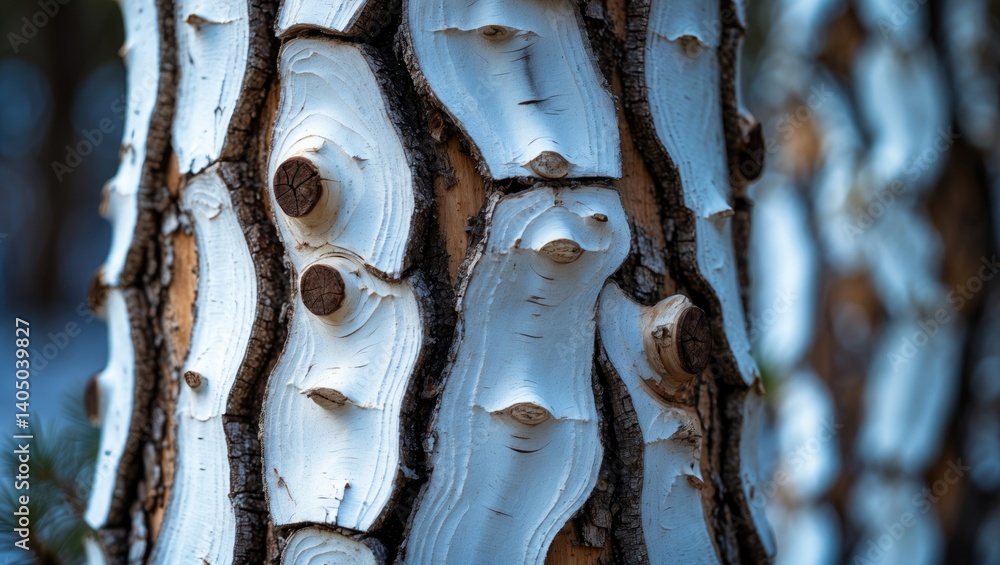 Poster texture of birch bark or background. macro photography achieved through stacking technique. bark com