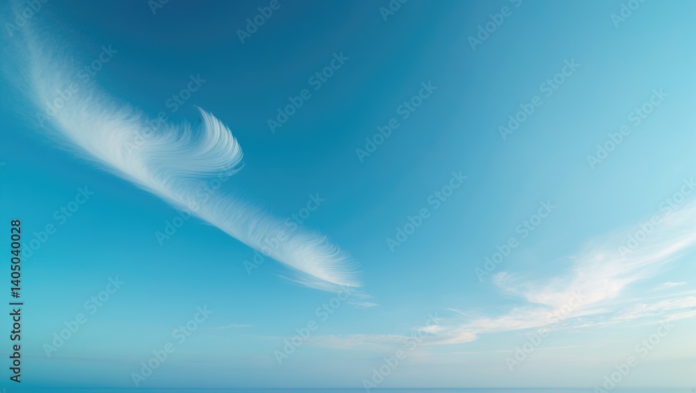 Poster lovely setting with a bright azure sky and an abstract, clear texture accompanied by white clouds.