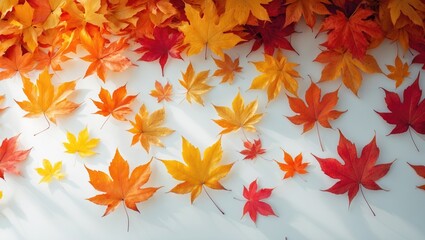 Fototapeta premium Charming fall setting with vibrant yellow and red foliage.