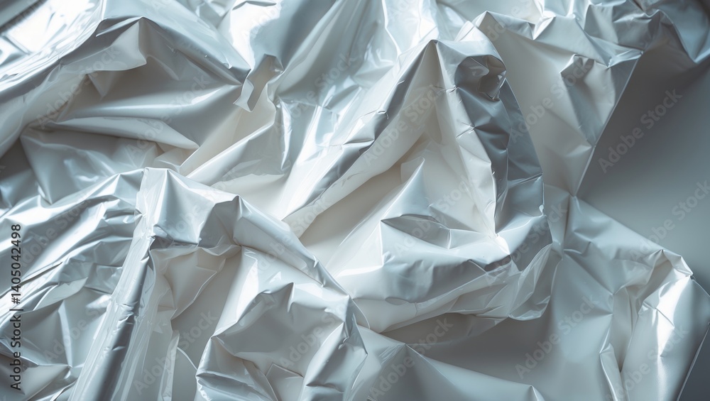 Poster detailed view of crumpled texture background featuring reflective properties