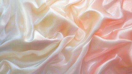 Obraz premium Iridescent abstraction on soft plastic surface showcases a shimmering gradient with pastel tones under soft lighting