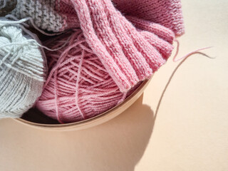 A Beautifully Colorful Yarn in a Cozy Bowl A Charming and Inviting Knitting Scene