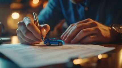 Signing car insurance paperwork