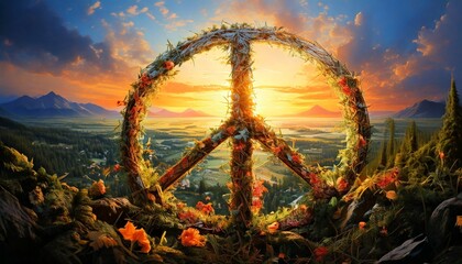 Peace symbol, with creative concept