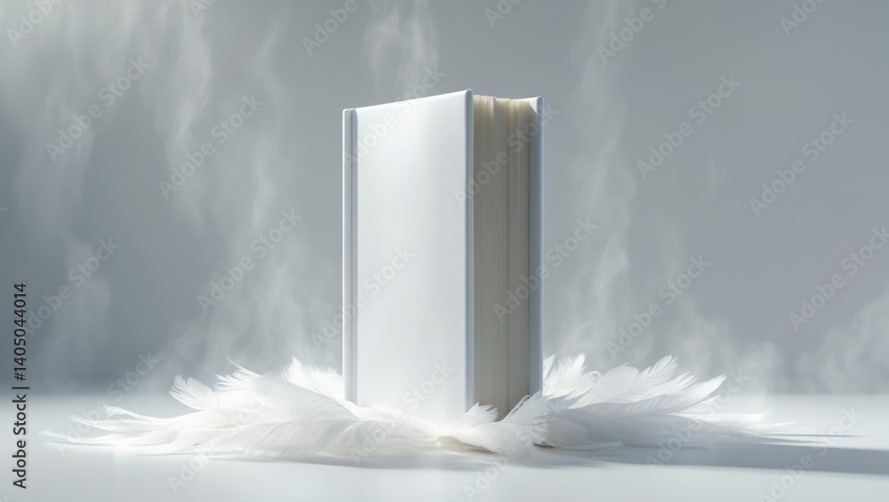 Poster closed book isolated on background with clipping path