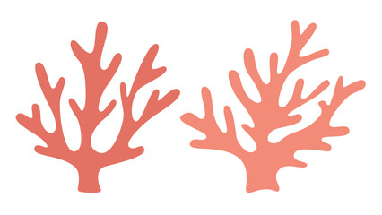 Naklejka premium Coral illustration in soft pink tones on a white background