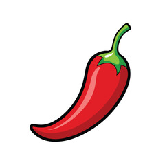 Red pepper on vector art illustration