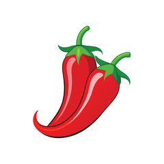 Red pepper on vector art illustration