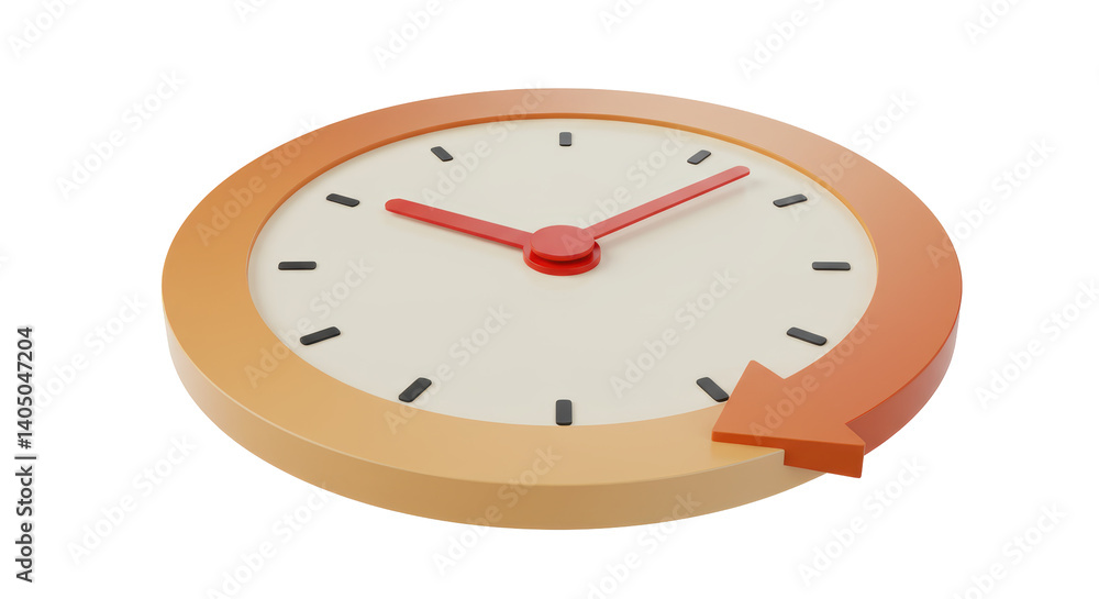 Poster isolated clock with rotating arrow
