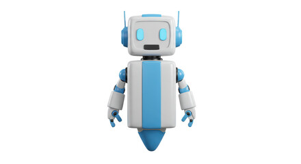Isolated Cartoon Robot Toy