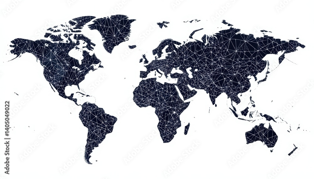 Aufkleber global network visualization geometric trade patterns and connections