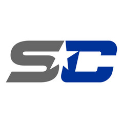 Letter SC Logo with star, SC Monogram, Initial SC Logo, SC Logo, Icon, vector