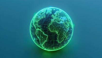 Fototapeta premium Global Interconnection A Futuristic Vision of Currency and Continents