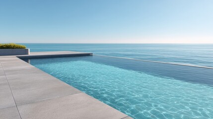 Infinity Pool Overlooking Ocean with Stone Terrace
