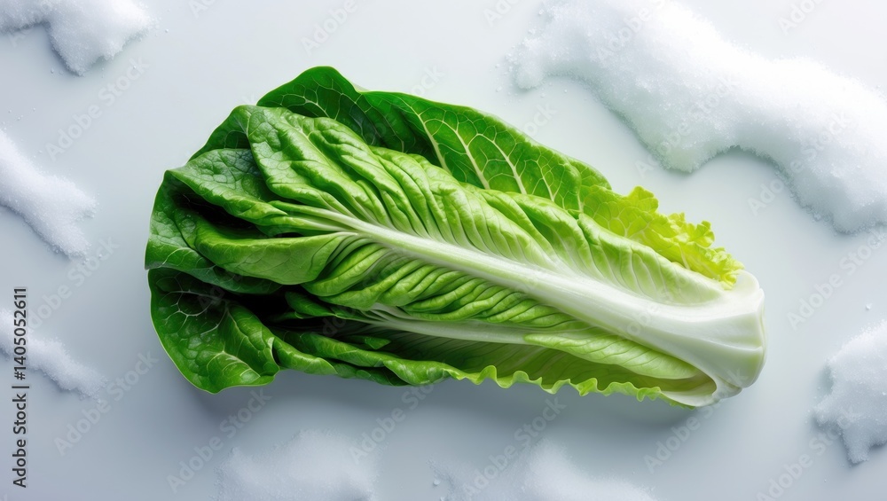 Poster Background isolated green leaf salad made with lettuce. Complete depth of field.