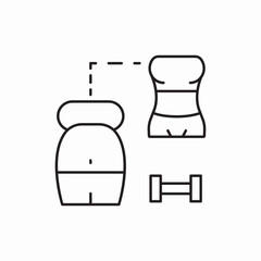 Gym equipment workout set icon vector sign