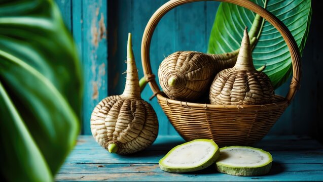 Edible Malanga Tuber - Root of the Plant