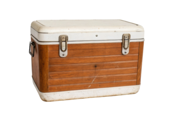 Vintage cooler for outdoor activities and picnics during summer gatherings