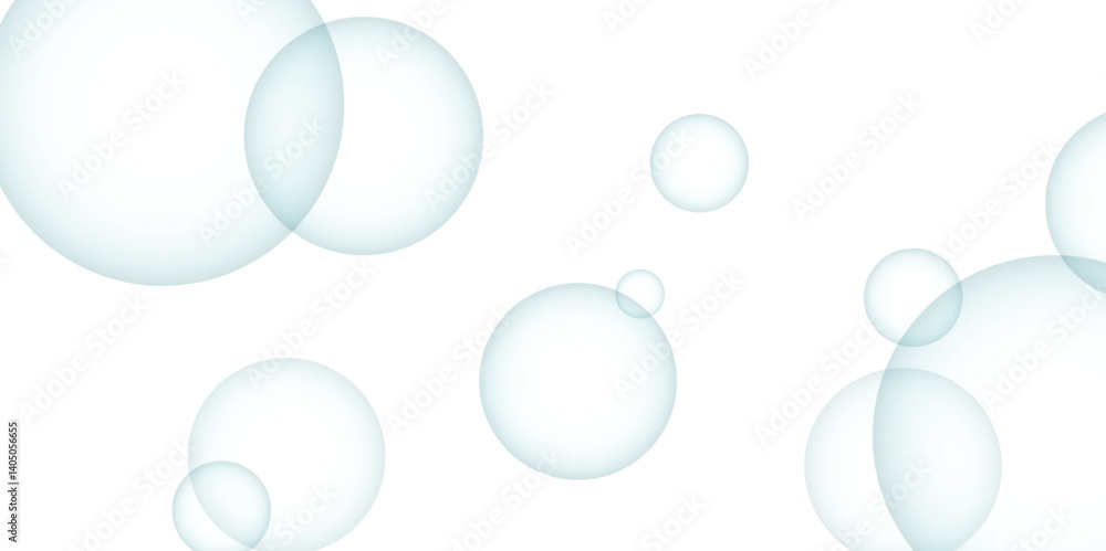 Poster beautiful circles colorful soap bubbles texture background. design soap bubbles on a white backgroun