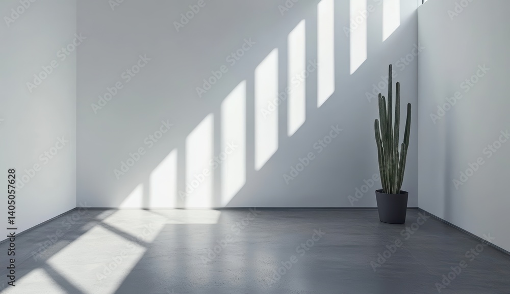 Poster empty room with shadows