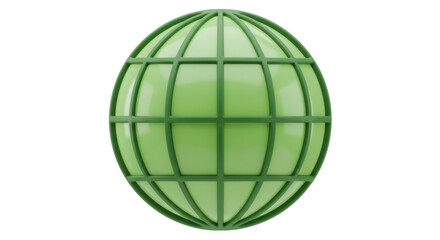 Isolated Green Globe Grid