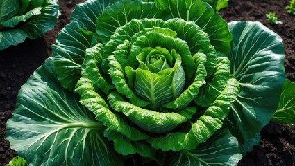 Obraz premium Cabbage development in a farming area.