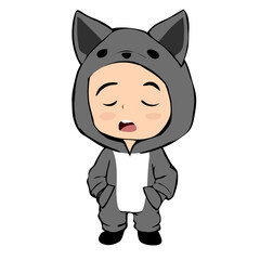 A cute boy character in a costume