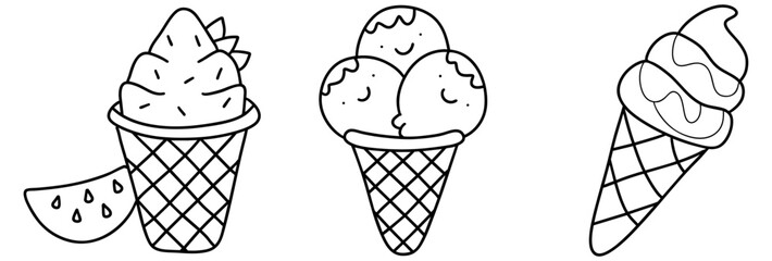 Delightful ice cream cones with various flavors bring joy to every heart, perfect for sunny day