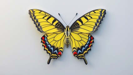 Obraz premium Swallowtail butterfly set apart on a white background.