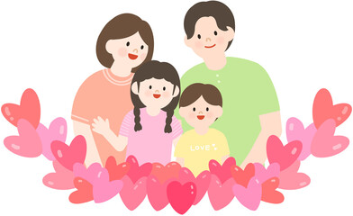 4인 가족 하트리스