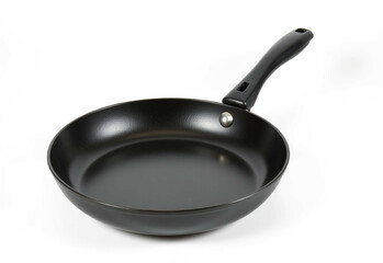 Black Frying Pan Isolated white Background.pan isolated on white. Non-stick coating