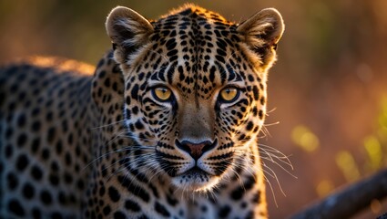Fototapeta premium An IMPRESSIVE female leopard gazes directly!