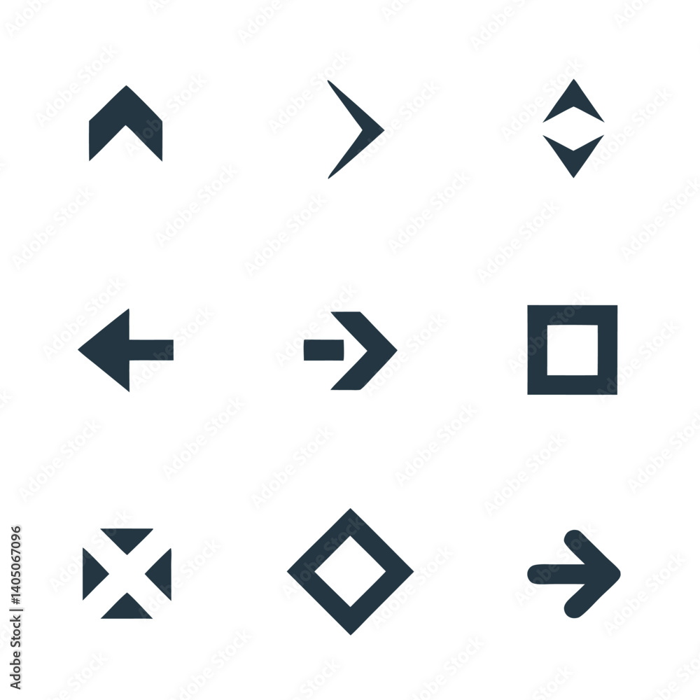 Poster minimal arrow icon set vector design.