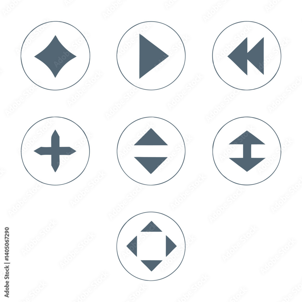 Poster minimal arrow icon set vector design.