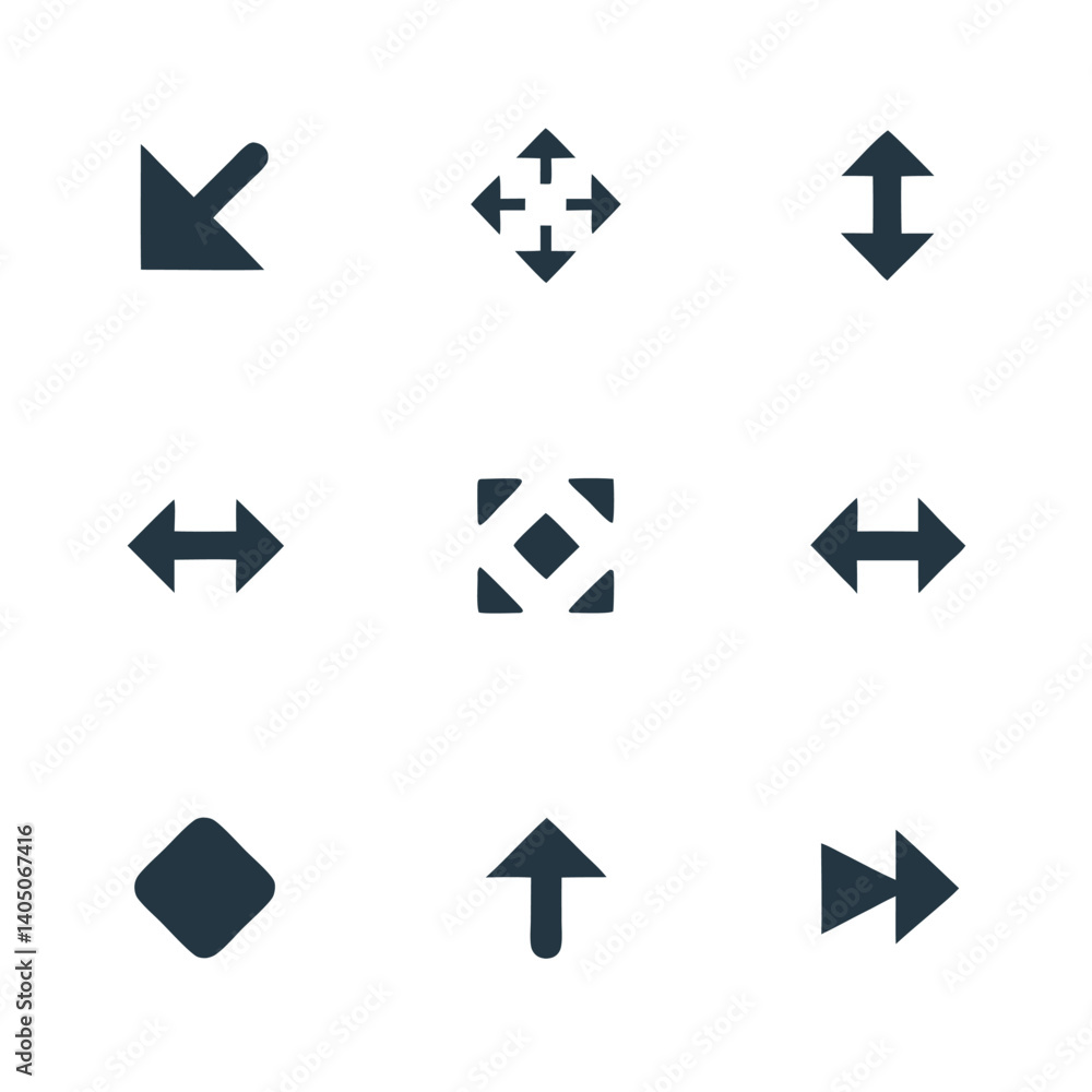 Poster minimal arrow icon set vector design.